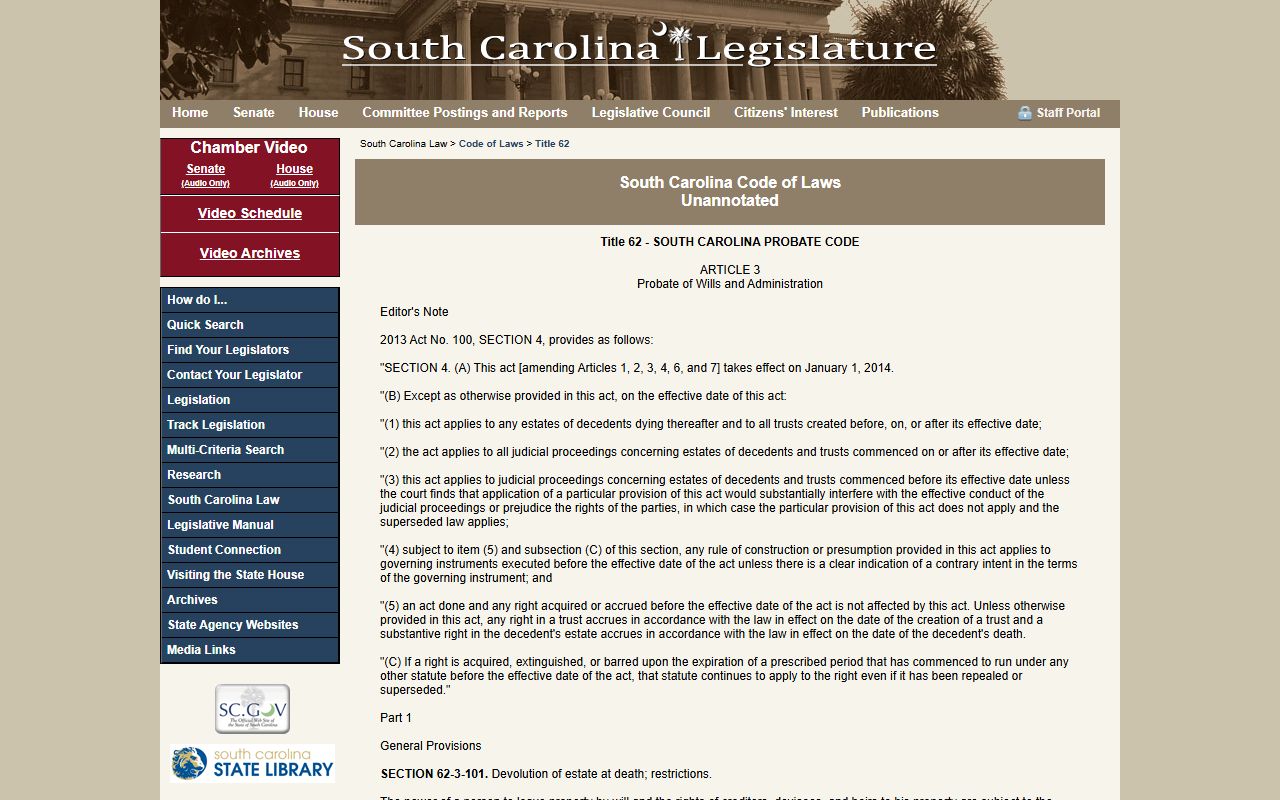 Chester County Clerk of Court estate administration statute