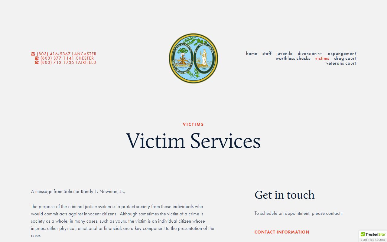 Chester County court dockets Sixth Circuit victim services page