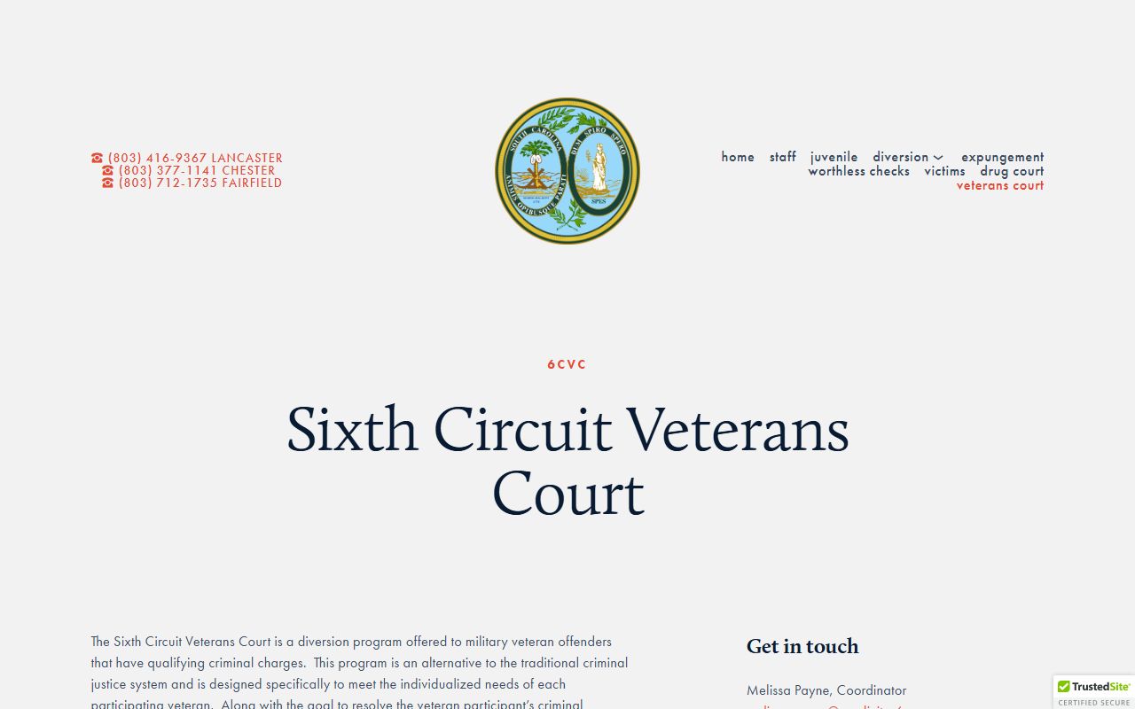 Chester County criminal court records Sixth Circuit Veterans Court