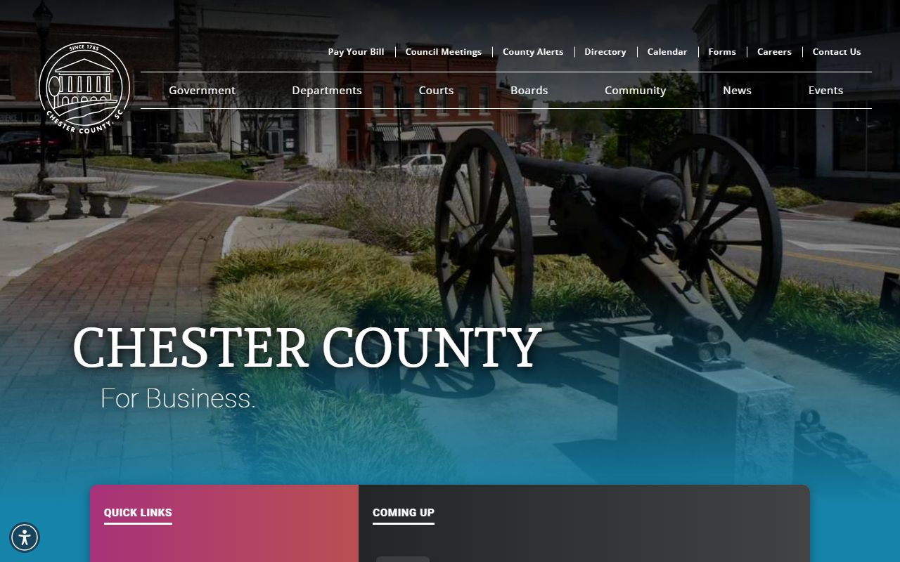 Chester County Court records county government homepage