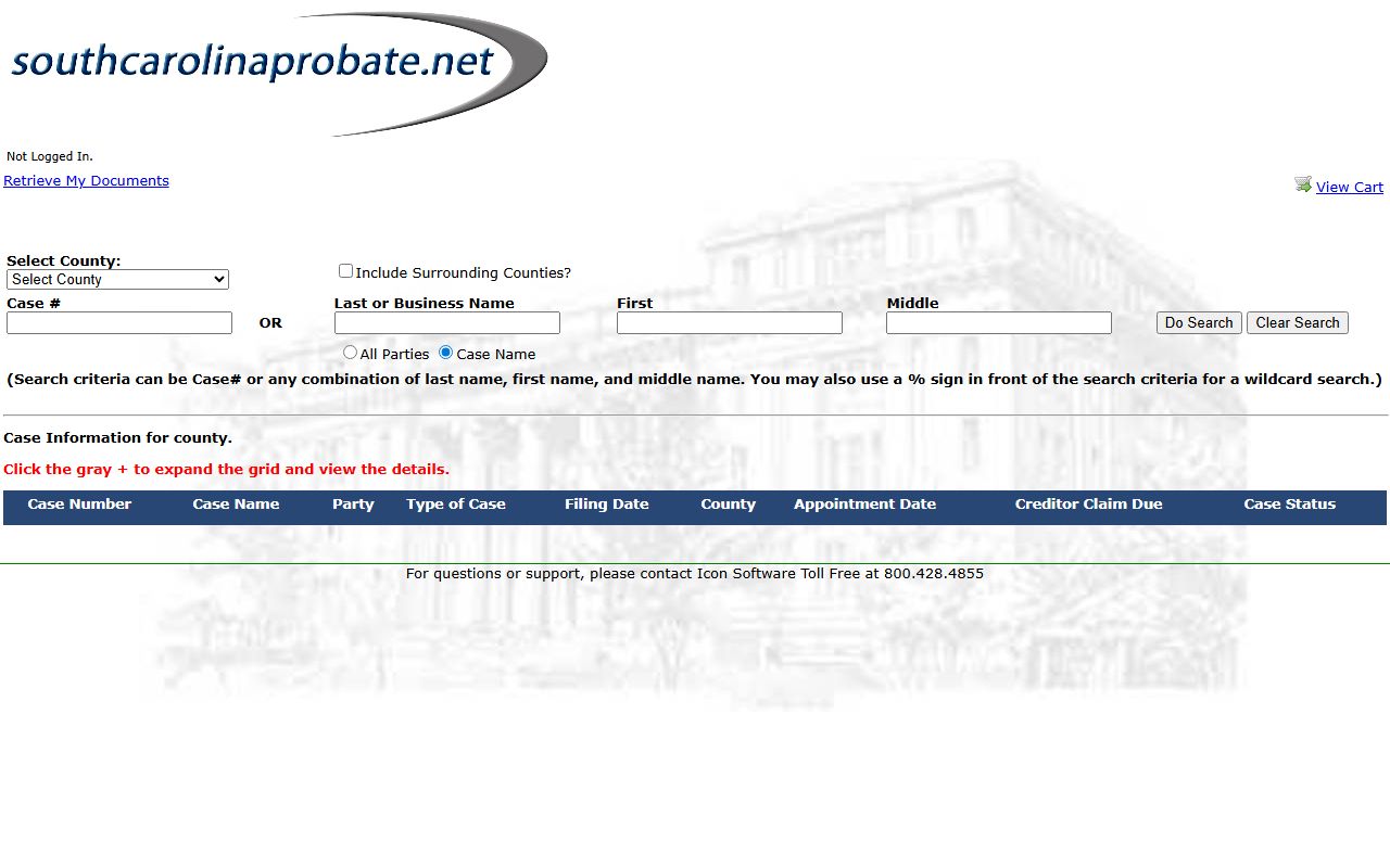 Chester County probate records South Carolina Probate Search